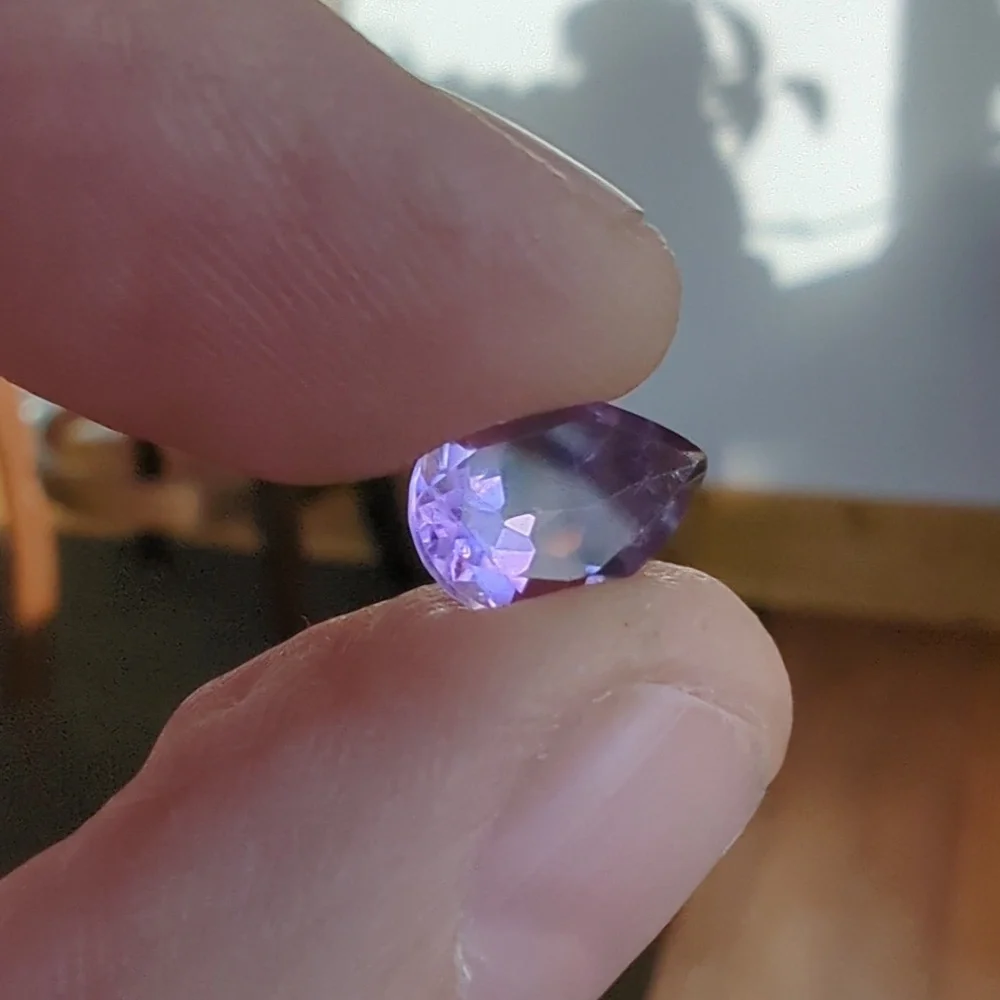 Teardrop Purple Amethyst Ring Gem for Fine Jewelry